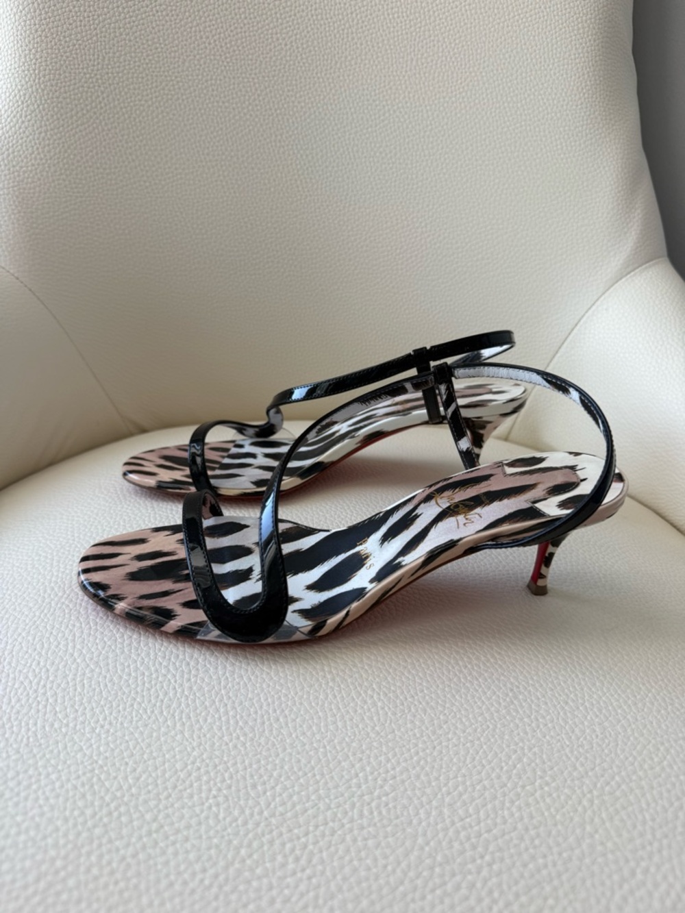 Christian Louboutin Rosalie 55 sandal leopard Gigi Print Kitten Heels 38 - NEW - Picture 4 of 8